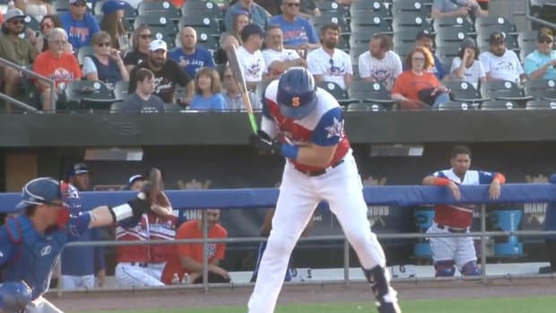 Luke Voit attempts to avoid a pitch